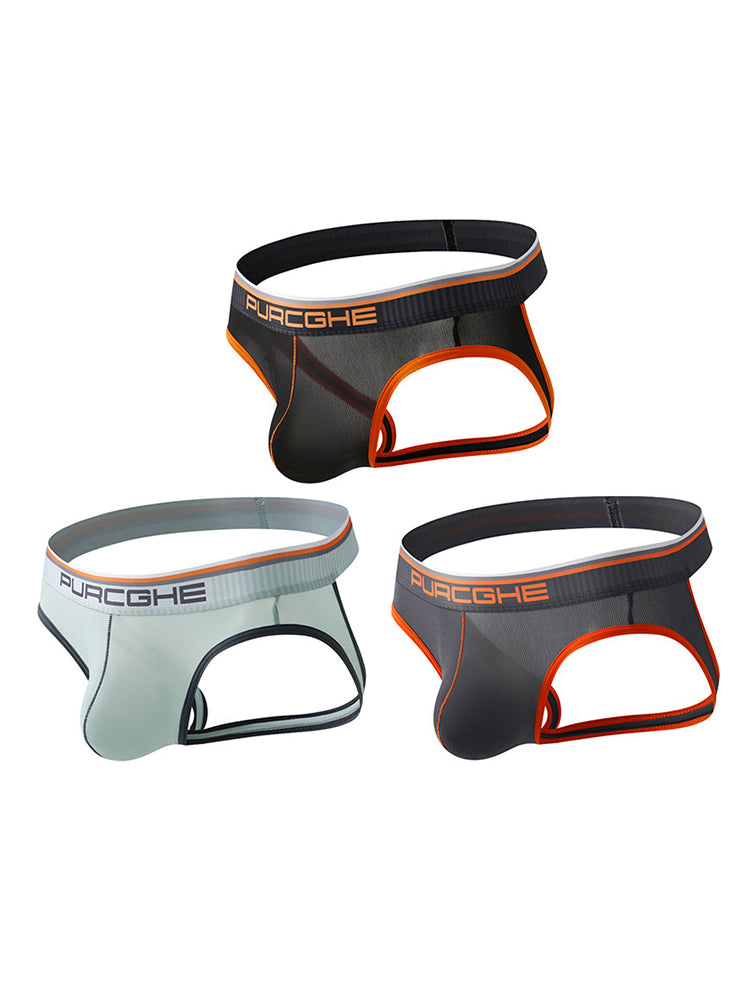 3 Pack Men's Low-Rise Ice Silk Jockstrap