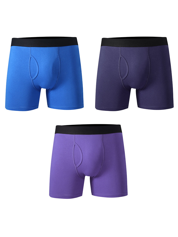 Men's Cotton Long-Length Anti-Chafing Boxers Briefs & Midway Briefs