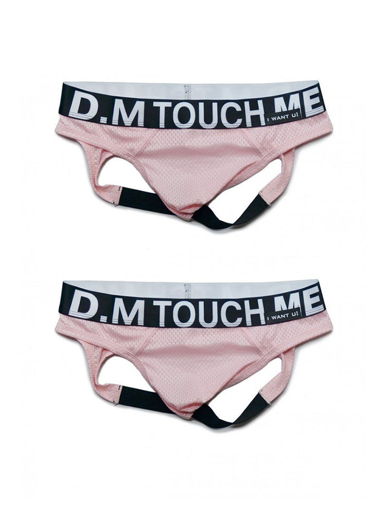 2 Pack Men's Low Waist Mesh Nylon Breathable Jockstrap