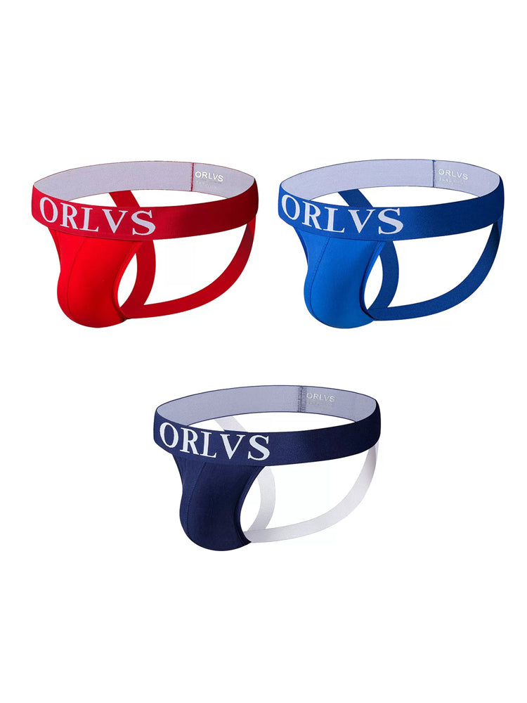 3 Pack Men's U-Pouch Striped Sexy Jockstraps