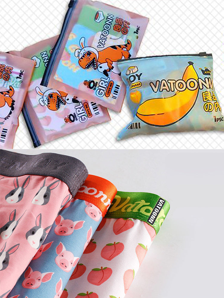 Couple 2 PCS Cotton Cartoon Breathable Underwear