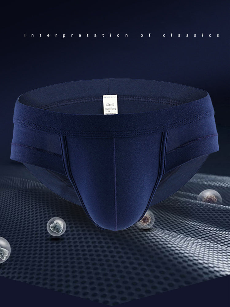 4 Pack Men's Solid Breathable Anti-Pinch Briefs