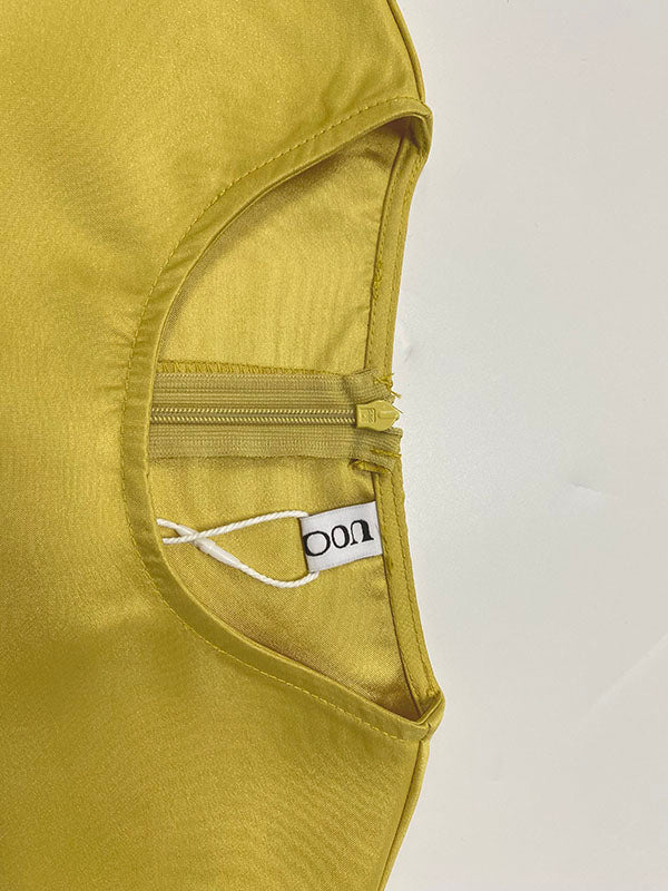 A-Line Loose Pleated Solid Color Split-Joint Tiered Round-Neck Evening Dresses Maxi Dresses