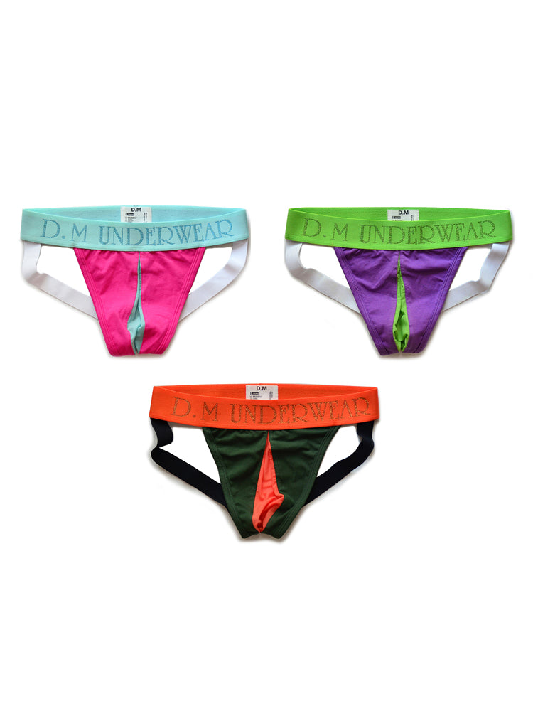 3 Pack Men's  Sexy Transparent Mesh Netted Jockstrap