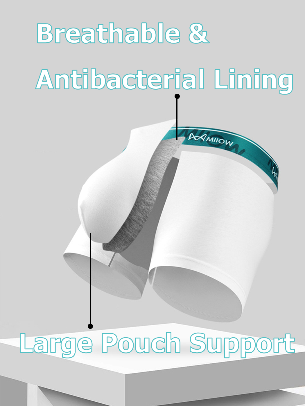 Men's U Convex Pouch Breathable Cotton Trunks