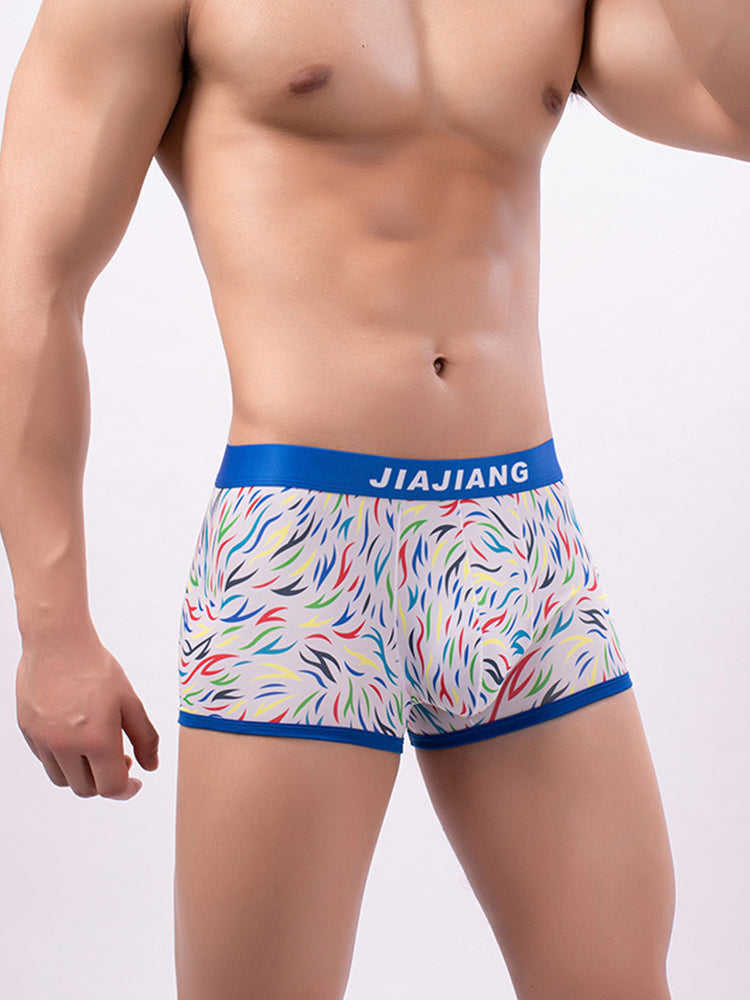 2 Pack Men's Colorful Printed Polyester Comfortable Breathable Trunks