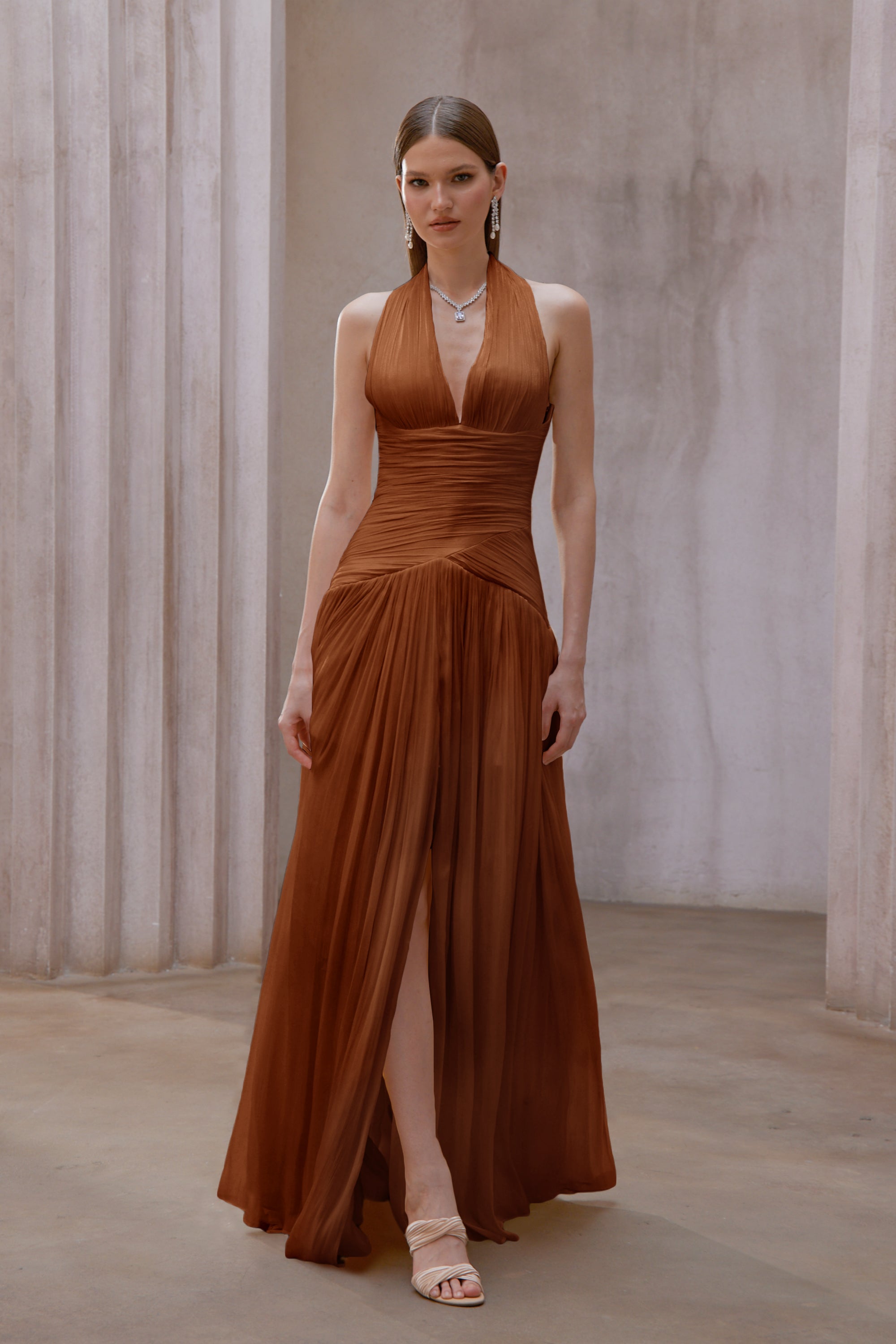 Uranie Gathered Maxi Dress
