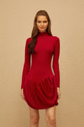Sagesse Red Open Back Asymmetrical Mini Dress