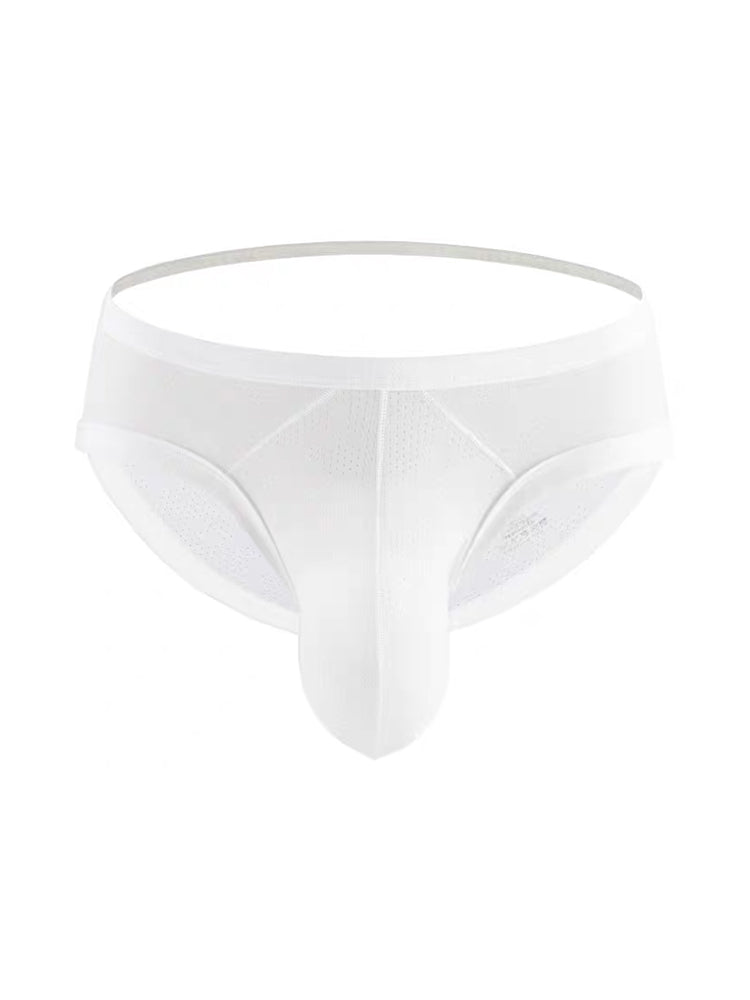 2 Pack Men's Low Rise Back Hollow 3D U-convex Large Pouch T-Back Briefs