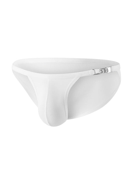 2 Pack Men's U-Pouch Low-Rise Metal-Clasp Thin Briefs