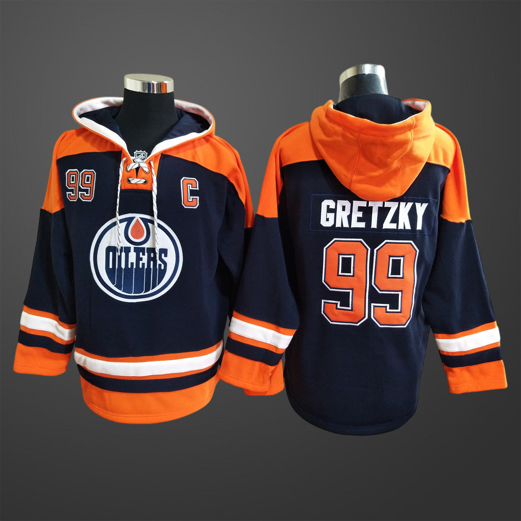 Men’s Edmonton Oilers #99 GRETZKY All Stitched Hoodie