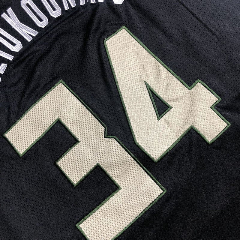 Men’s Milwaukee Bucks #34 Antetokounmpo black jersey