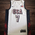 Men’s 2024 Olympics Team USA #7 Durant White Jersey