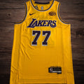 Men’s Los Angeles Lakers #77 Doncic Yello Jersey
