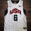 Men’s #6 James USA Basketball Jersey White