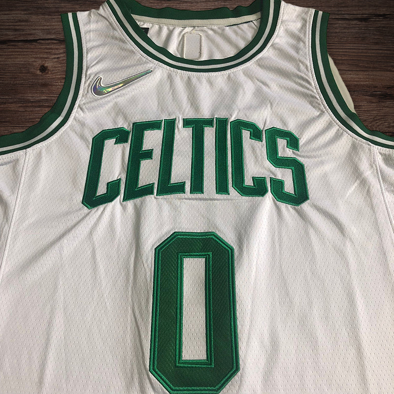 Men’s Boston Celtics 75th anniversary #0 Tatum Jersey White All Stitched
