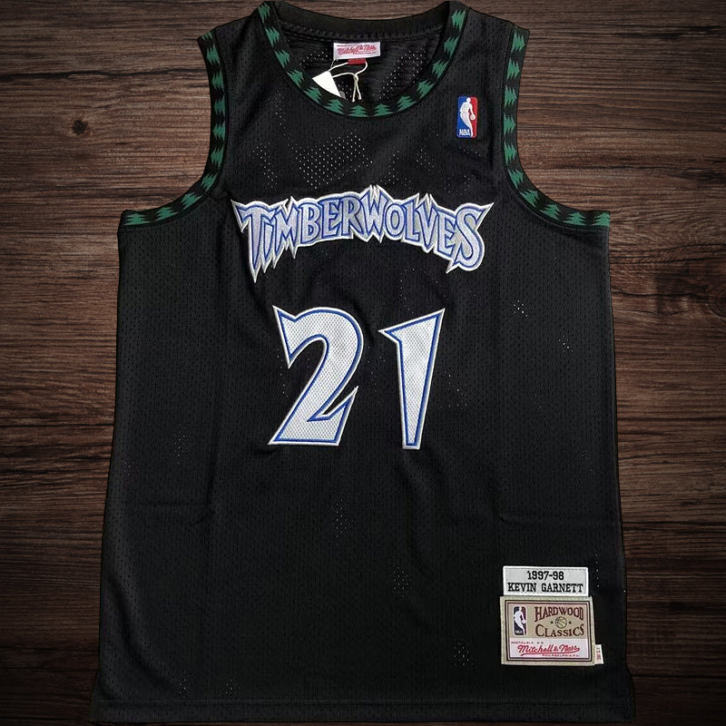 Men’s Timberwolves 1997-98 #21 Garnett Jersey