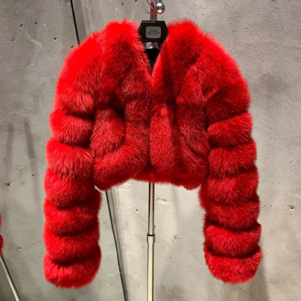 Luxury Women's Fur Cropped Jacket