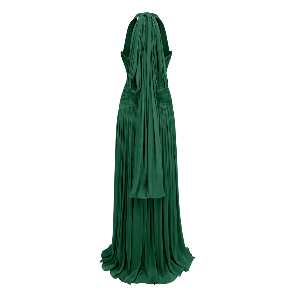 Uranie Emerald Green Gathered Maxi Dress