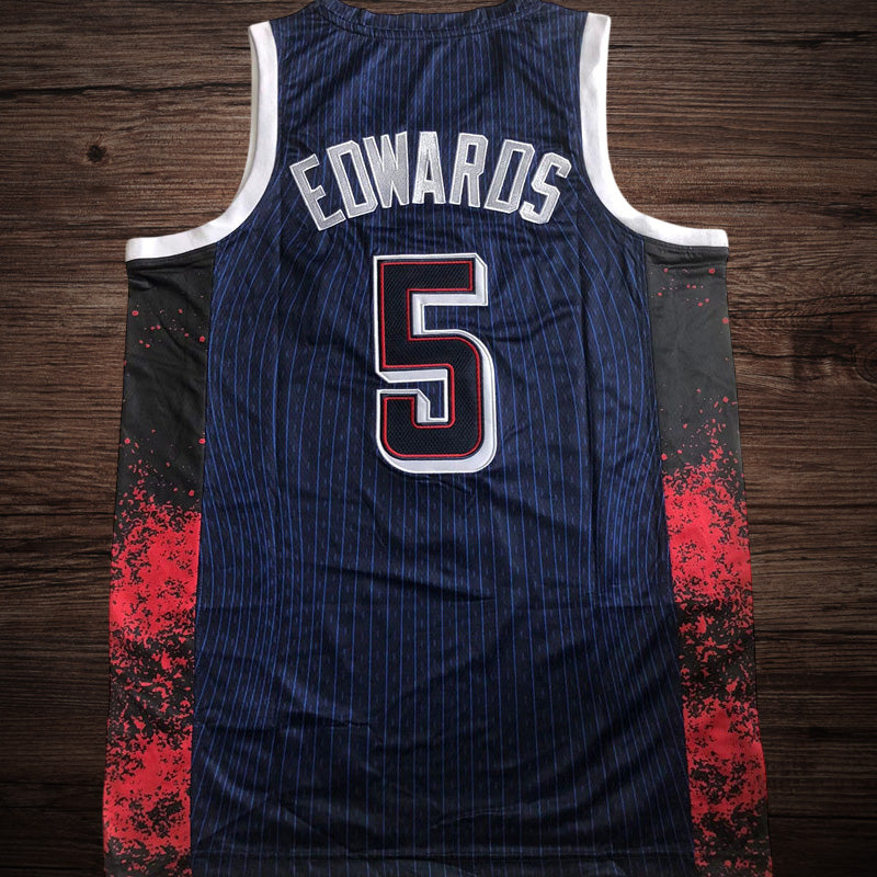 Men’s 2024 Olympics Team USA #5 Edwards Navy Jersey