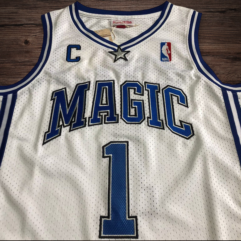 Men’s Orlando Magic 2003-04 #1 McGrady White Jersey