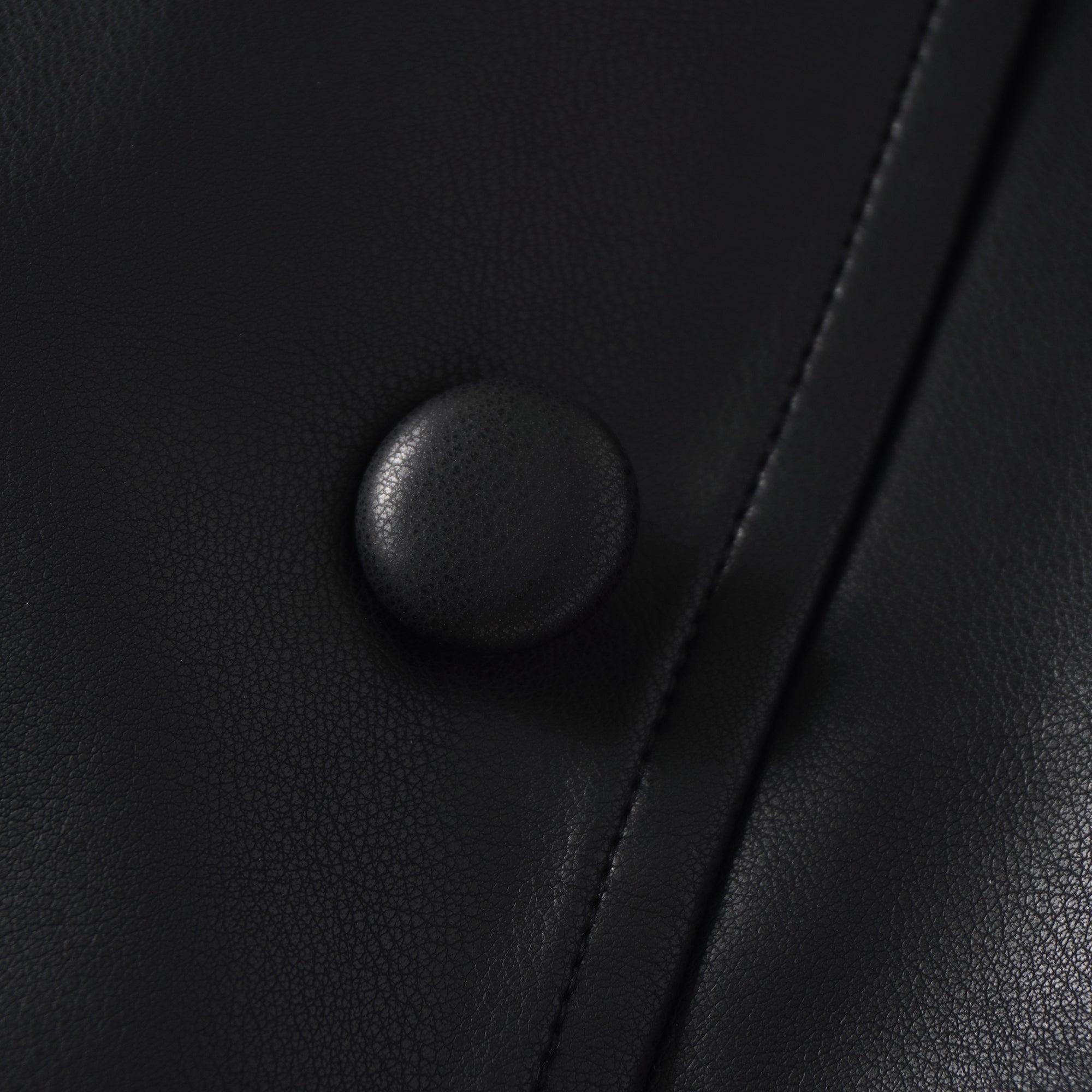 Amarante Black Double-Breasted Leather Mini Dress