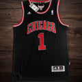 Men’s Chicago Bulls #1 Derrick Rose Jersey Black