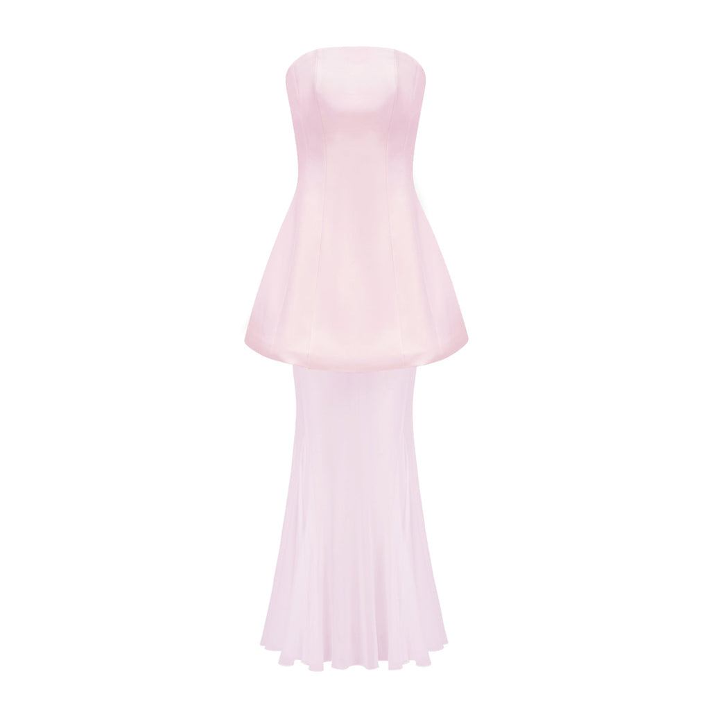Mélanie Pink Corset Dress & Mesh Skirt Set