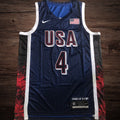 Men’s 2024 Olympics Team USA #4 Curry Navy Jersey