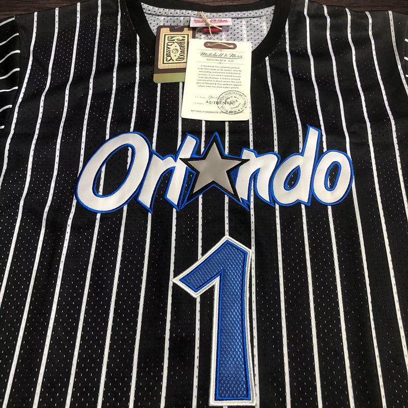 Men’s Orlando Magic #1 McGrady Black Short Sleeve Jersey