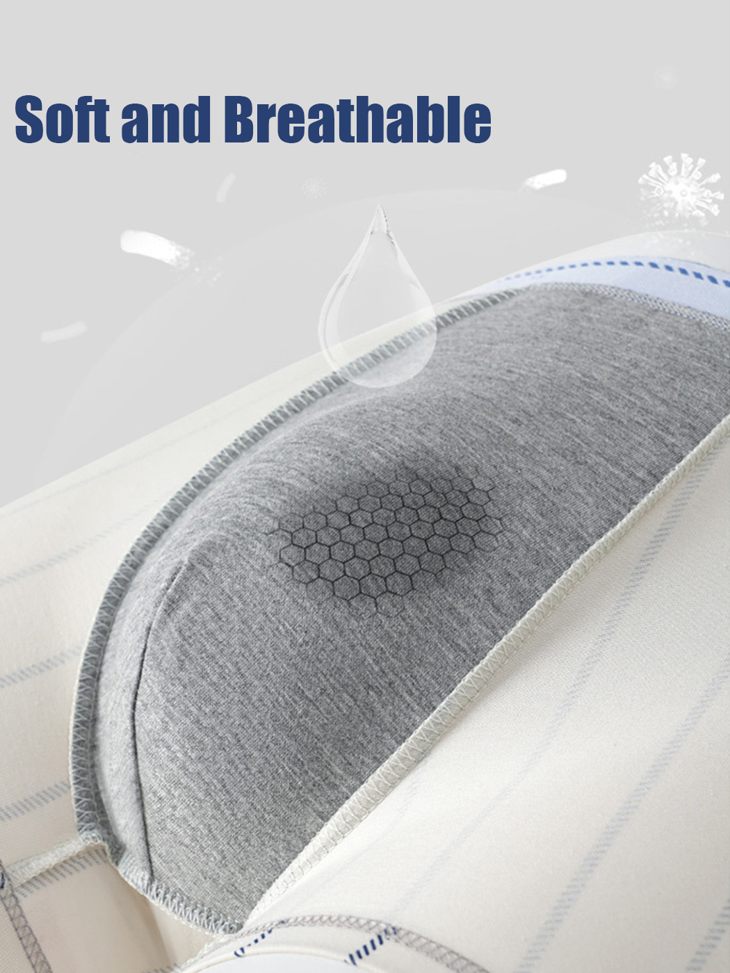 3 Pack Men's Striped Cotton Blend Trunks