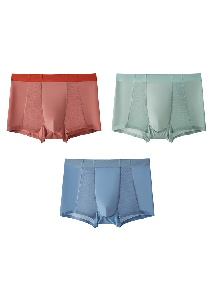 3 Pack Men's Soft Antibacterial Cooling Breathable Air Conditioner Trunks