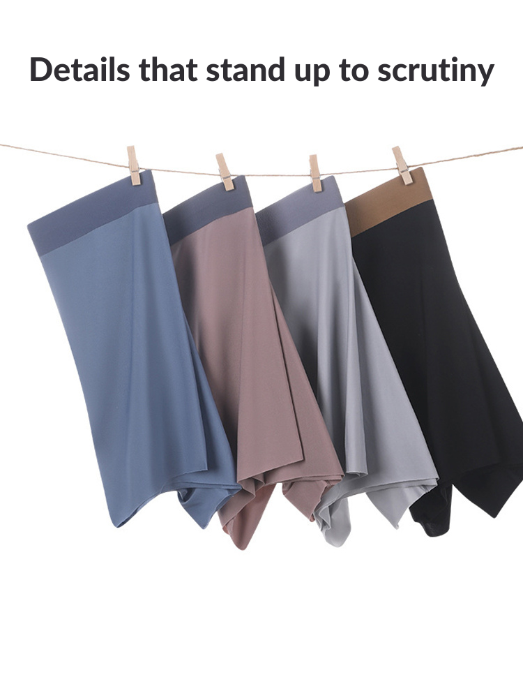 4 Pack Men's Seamless Antibacterial Boxers Briefs
