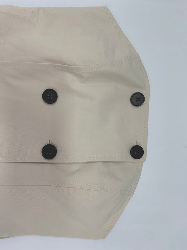 A-Line Loose Belted Buttoned Pockets Tube Maxi Dresses