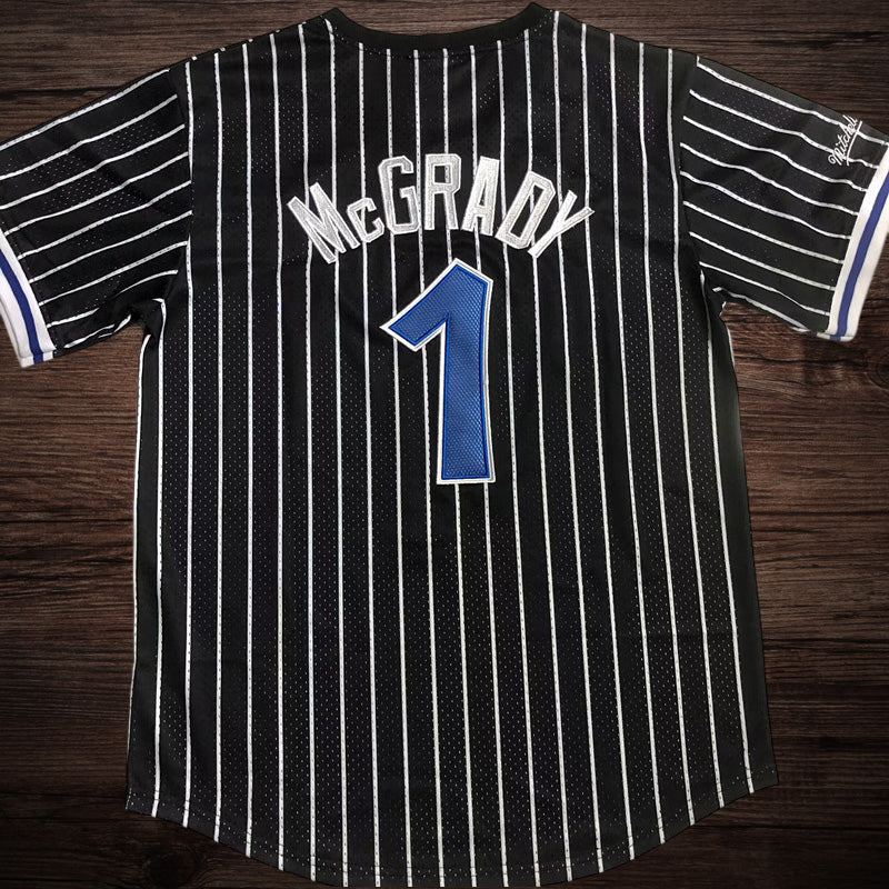 Men’s Orlando Magic #1 McGrady Black Short Sleeve Jersey