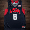 Men’s #6 James USA Basketball Jersey Navy Blue