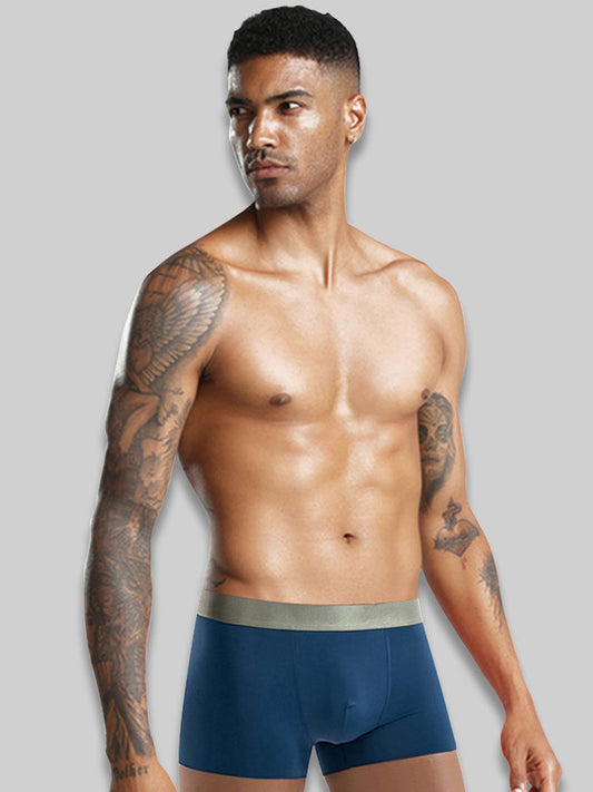 3 Pack Men's Solid Color Lightweight Comfortable Breathable Seamless Trunks