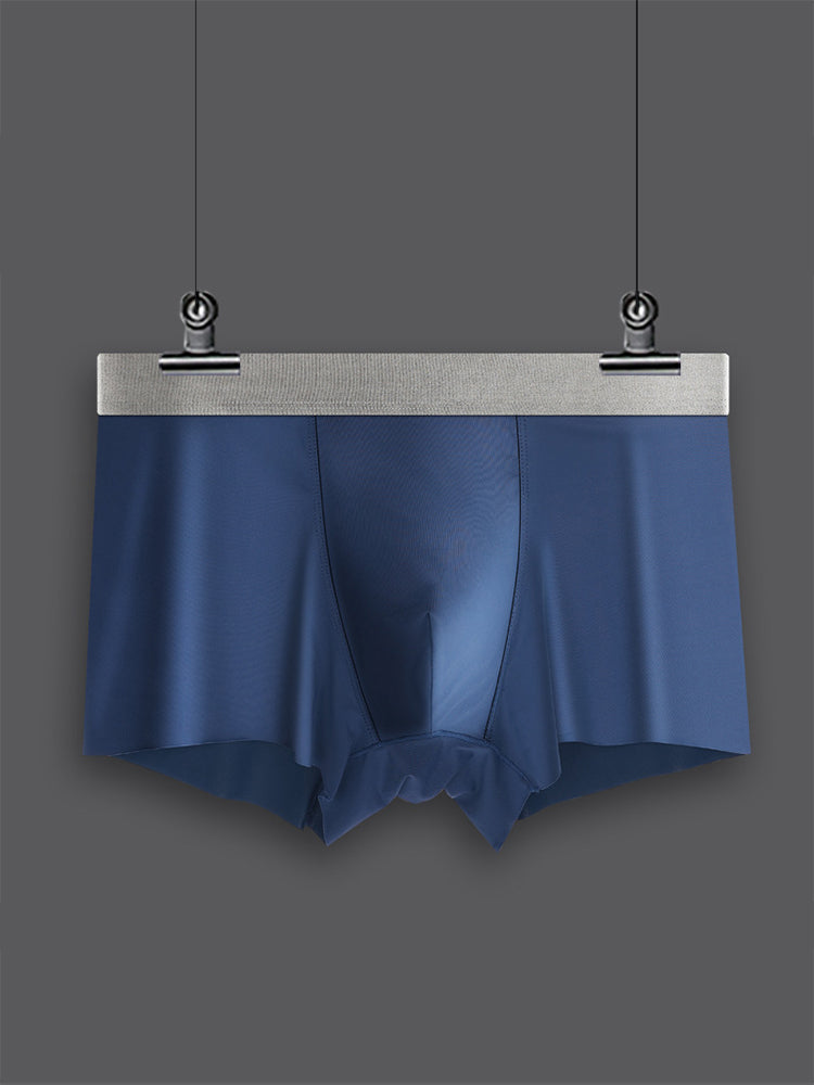 3 Pack Men's Solid Color Lightweight Comfortable Breathable Seamless Trunks