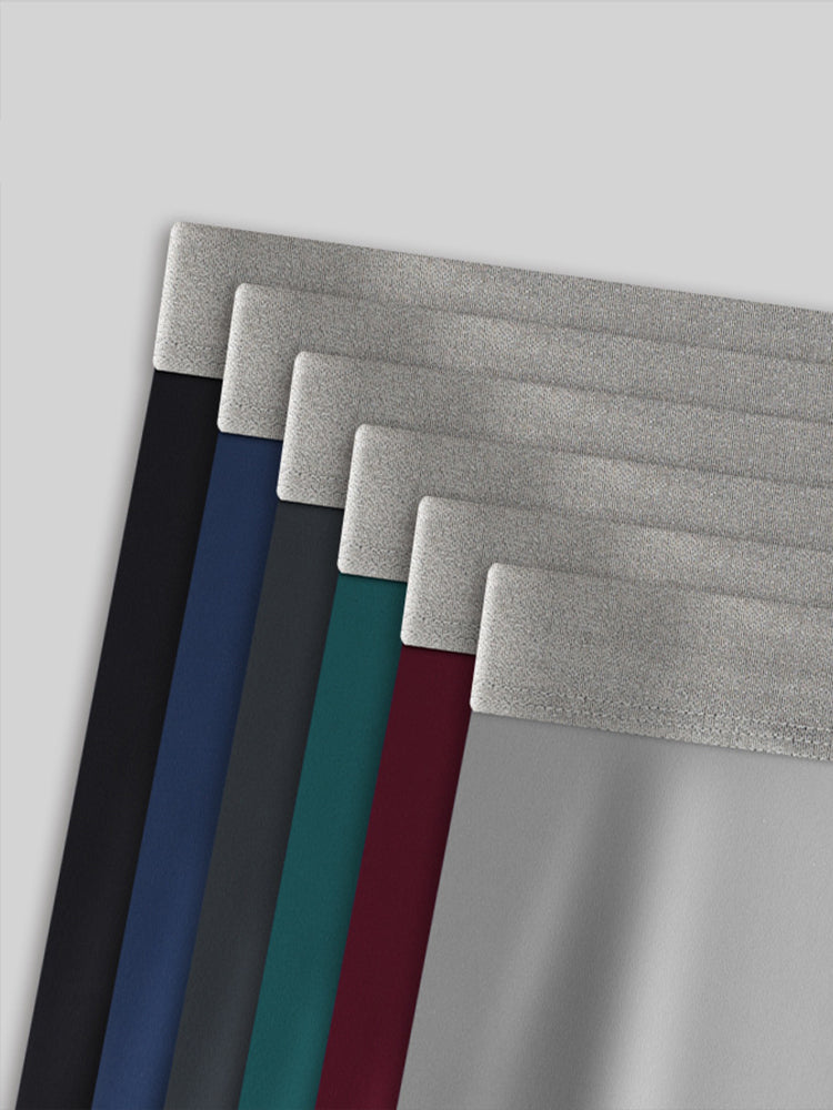 3 Pack Men's Solid Color Lightweight Comfortable Breathable Seamless Trunks