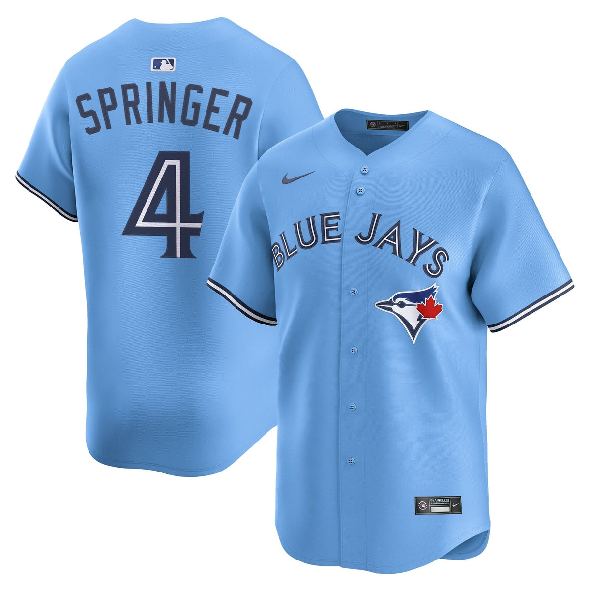 Men’s Toronto Blue Jays George Springer #4 Powder Blue Baseball Stitched Jersey