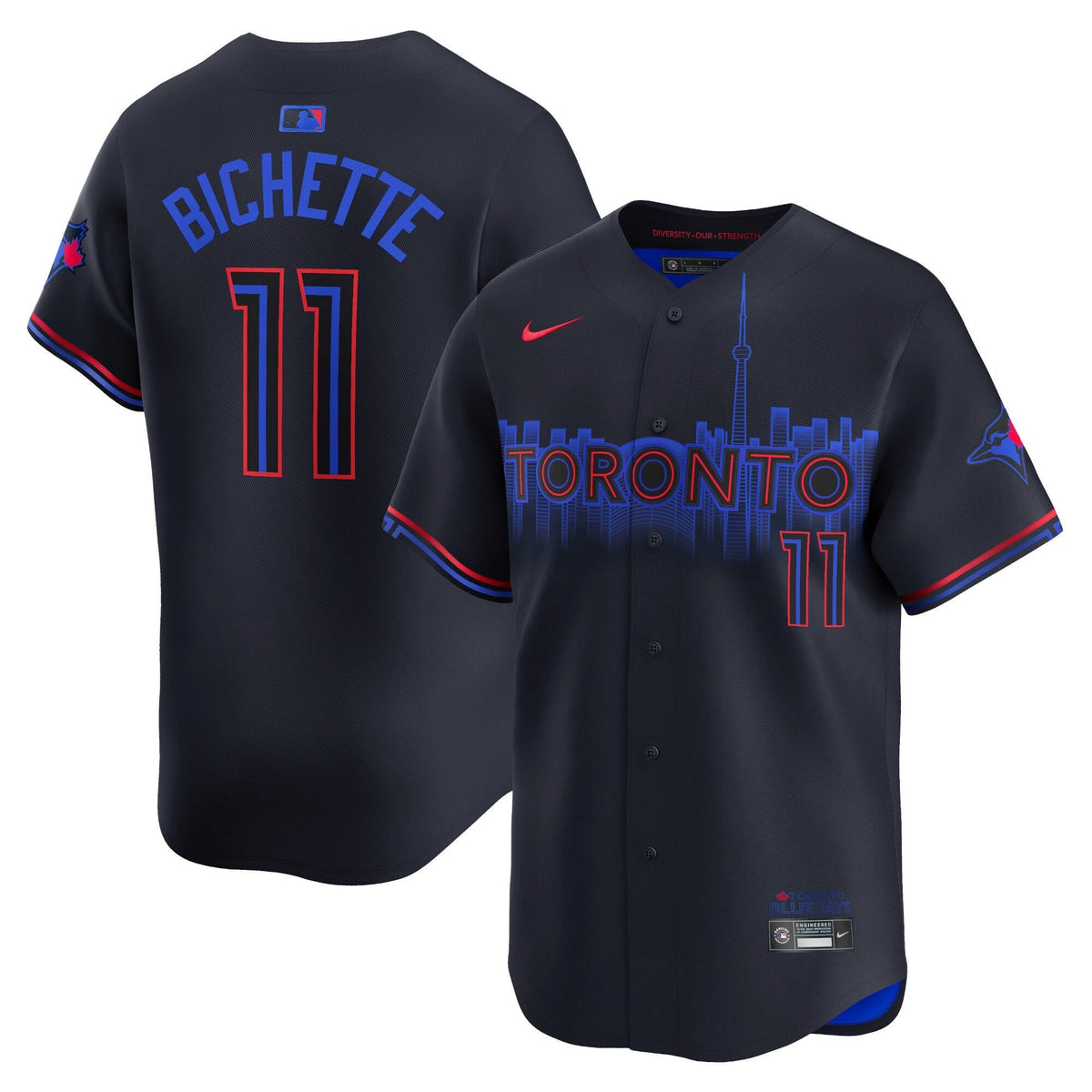 Men’s Toronto Blue Jays Bo Bichette #11 Black 2024 City Connect Limited Jersey