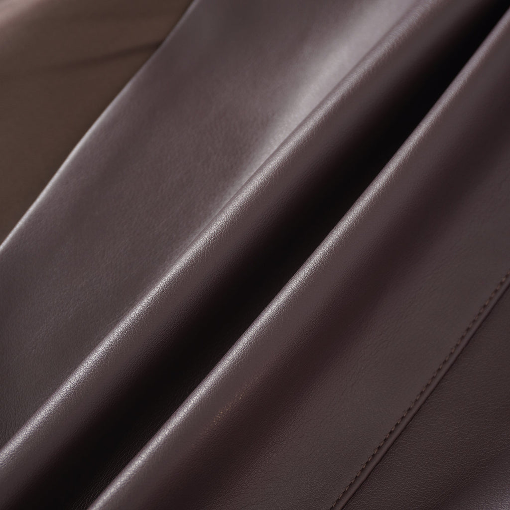 Solange Brown Leather Mini Blazer Dress