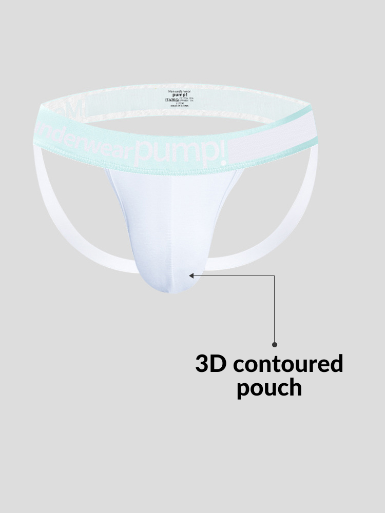 2 Pack Men's 3D Pouch Open-Back Jockstraps