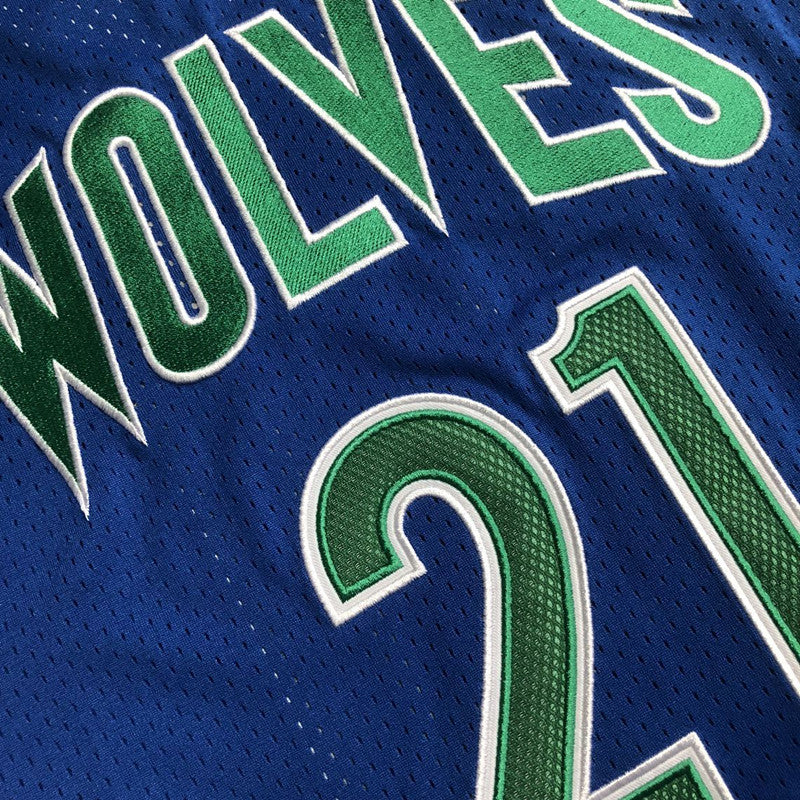 Men’s Wolves 1995-96 #21 Garnett Blue Jersey