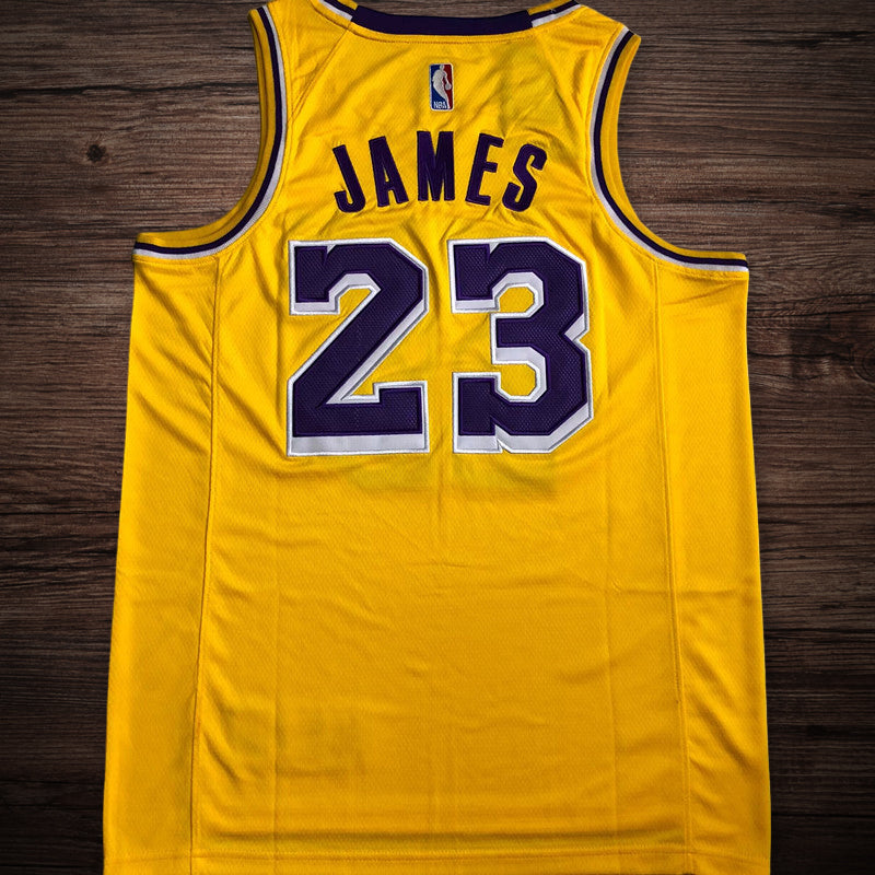 Men’s Los Angeles Lakers #23 James Yellow jersey