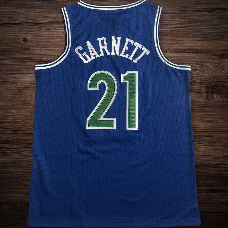 Men’s Wolves 1995-96 #21 Garnett Blue Jersey