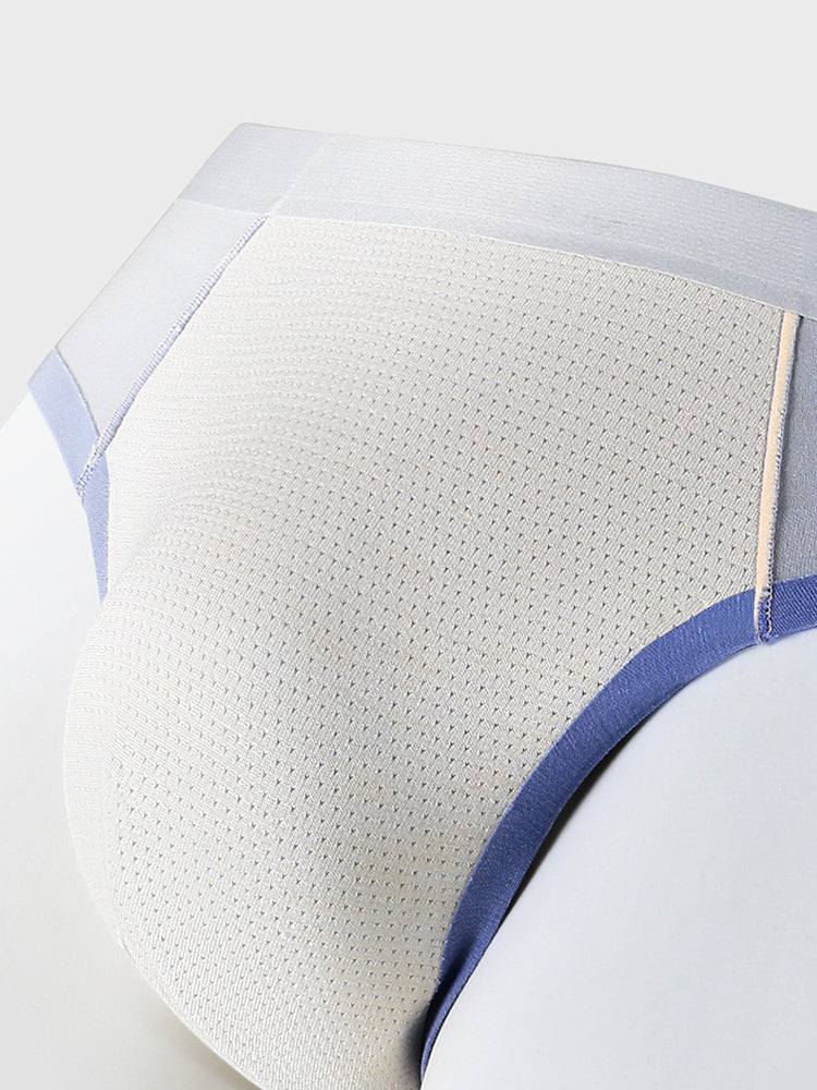 Men's Seamless Spliced Color Pouch Briefs