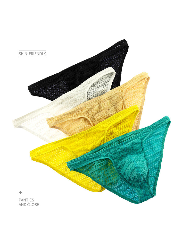 3-pack Men's Low-rise Sexy Mesh Lace Briefs