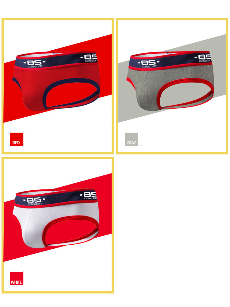 3 Pack Men's Low-Rise Open-Back Sexy Jockstraps