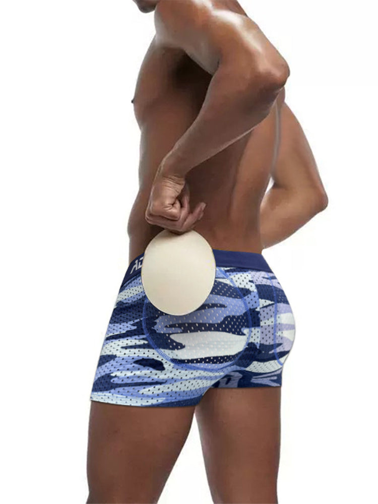 Men's Camouflage Removable Hip Pad Boxer Briefs